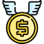 Flying money icon 64x64
