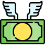 Flying money icon 64x64