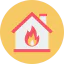 Burning house icon 64x64
