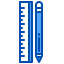 Ruler and pencil ícono 64x64