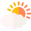 Облака и солнце иконка 64x64