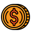 Dollar coin icon 64x64