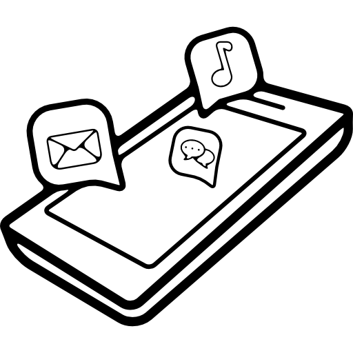 Chat bubbles on a in phone perspective icon