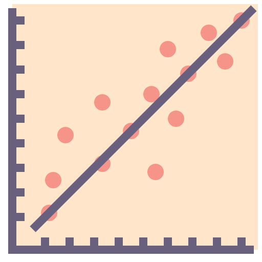 Linear regression ícono