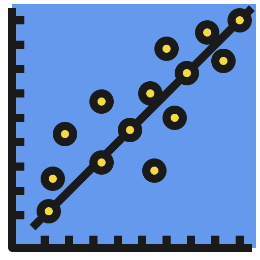 Linear regression ícono