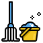 Cleaning mop icon 64x64