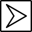 Right arrow in square button outline アイコン 64x64