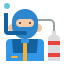 Scuba diving instructor icon 64x64