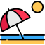 Sun umbrella icon 64x64