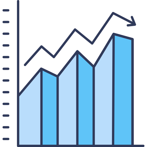 Increasing bar graph icon
