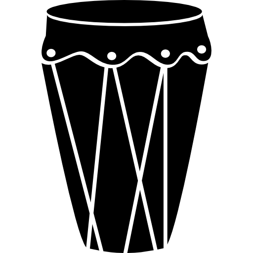 Drum of tall and black shape icon