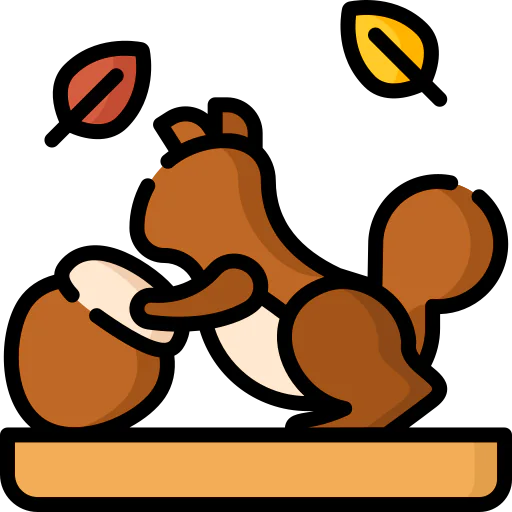 Squirrel and acorn biểu tượng