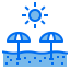 Beach umbrella icon 64x64