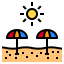 Beach umbrella icon 64x64