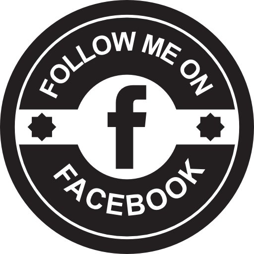 Facebook social retro circular badge 图标