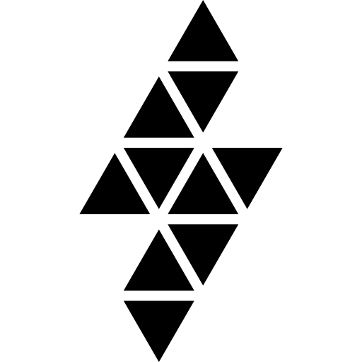 Lightning bolt polygonal shape of small triangles icon