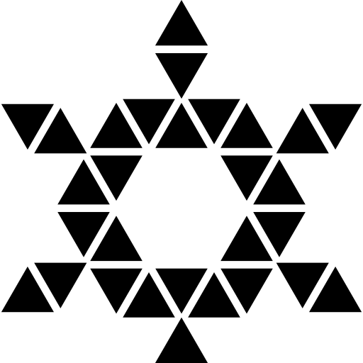 Star of six points formed by triangles with and hexagon center іконка