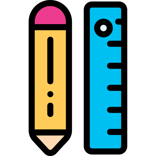 Pencil and ruler icon