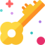 Gold key icon 64x64