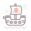 Пиратский корабль иконка 64x64