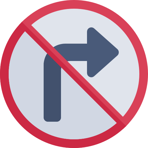 No turn right icon