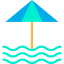 Sun umbrella icon 64x64