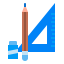 Ruler and pencil icon 64x64