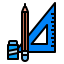 Ruler and pencil icon 64x64