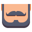Mustache with beard icon 64x64