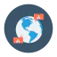 World map icon 64x64