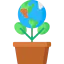 Green planet icon 64x64