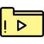 Папка с видео иконка 64x64