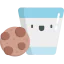 Cookie and milk icon 64x64