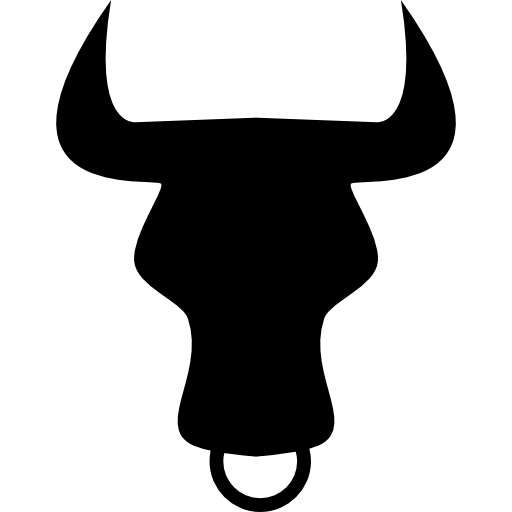 Taurus zodiac symbol of bull head front icon