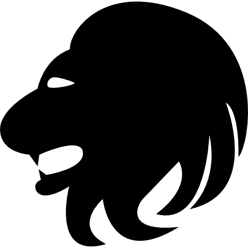 Leo lion head side icon