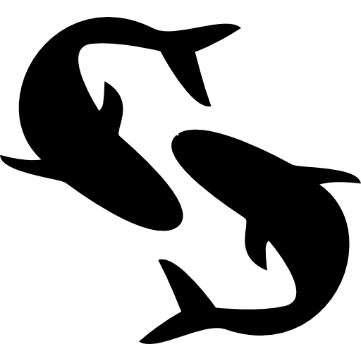 Pisces astrological sign symbol of two fishes icon