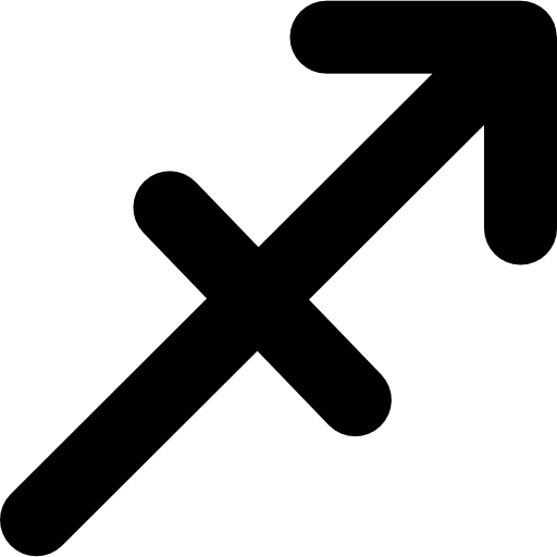 Sagittarius arrow sign icon