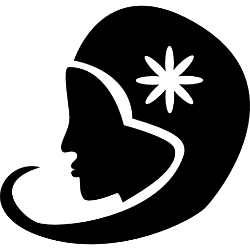 Virgo woman head shape symbol icon