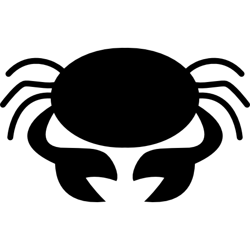 Crab symbol for zodiac cancer sign icon