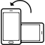 Rotating phone from vertical to horizontal position icône 64x64