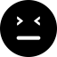 Emoticon square face with closed eyes and straight mouth line 图标 64x64