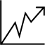 Line graph with ascending arrow アイコン 64x64