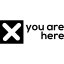 Museum cross signal of orientation for map icône 64x64