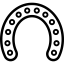 Horseshoe outline with circular holes along all its extension icon 64x64