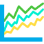 Line chart icon 64x64