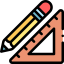 Pencil and ruler icon 64x64