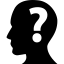 Human head with a question mark inside Ikona 64x64