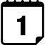 First daily calendar page interface symbol with number 1 icon 64x64