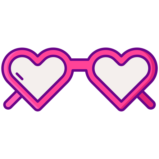 Heart glasses icon