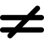 Is not equal to mathematical symbol ícone 64x64